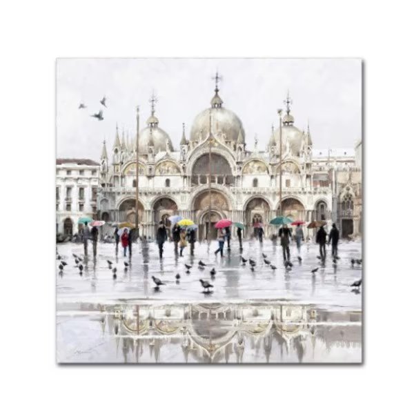 The Macneil Studio 'St Mark's Square 1' Canvas Art, 14x14, Trademark Fine Art, Mfr#: ALI9067-C1414GG